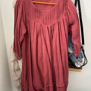 Pink long sleeve dress